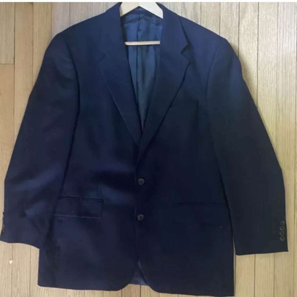 RALPH LAUREN Men's 100% Wool Blazer 44T Blue Sport Coat Made in Canada Dillards